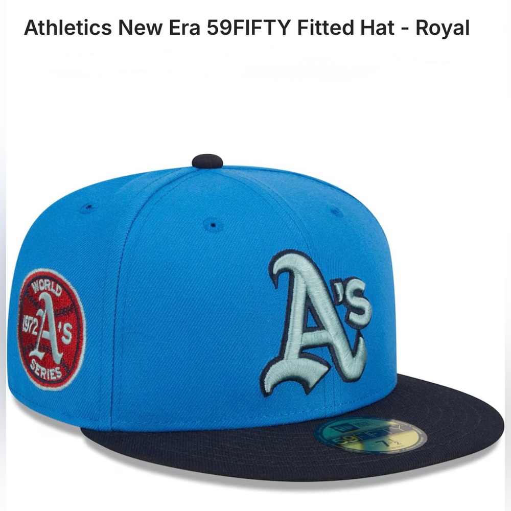 New Era 59Fifty Oakland Athletics Fitted Hat|1972 A’s World Series Side Patch